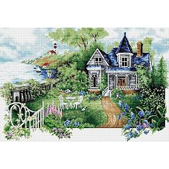 Colorful House DIY Diamond Painting Kit, Including Resin Rhinestones Bag, Diamond Sticky Pen, Tray Plate and Glue Clay, Colorful, 400x300mm