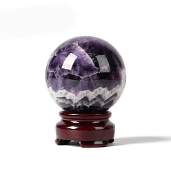 Amatista Adorno de esfera de amatista natural, Decoraciones de exhibición de bolas curativas de cristal con base, para la decoración casera, 50 mm