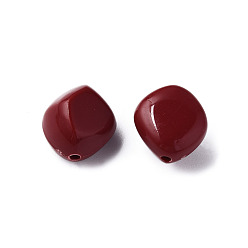 Rojo Oscuro Abalorios de acrílico opacos, pepitas, de color rojo oscuro, 15.5x14x11 mm, agujero: 1.8 mm, Sobre 380 unidades / 500 g