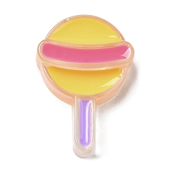 Lollipop Translucent Resin Imitation Food Decoden Cabochons, with Enamel, Lollipop, 28x19x6.5mm