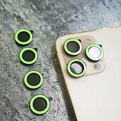 Pelouse Verte Film de lentille de téléphone portable en alliage de verre et d'aluminium, accessoires de protection des lentilles, compatible avec le protecteur d'objectif d'appareil photo 13/14/15 pro & pro max, pelouse verte, emballage: 9x5.5x0.8 cm, 3 pièces / kit