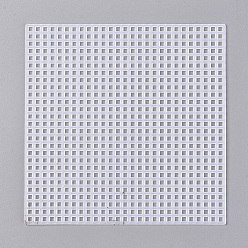 Blanc Grille de point de croix, feuilles de toile en plastique, carrée, blanc, 117x117x1.5mm