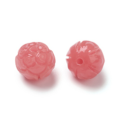 Light Coral Shell Beads, Imitation Jade, Dyed, Curved, Flower, Light Coral, 8mm, Hole: 1.5mm