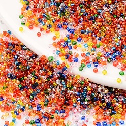 Mixed Color 12/0 Glass Seed Beads, Silver Lined Round Hole, Round, Mixed Color, 12/0, 2~2.5x1.5~2mm, Hole: 0.8mm, about 450g/bag