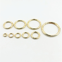 Light Gold Alloy Spring Gate Rings, for Handbag Ornaments Decoration, Ring, Light Gold, 48x5mm, Hole: 38mm