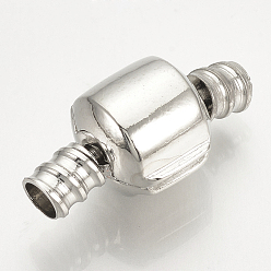 Platinum Brass European Style Clasps, Platinum, 19x10x9mm, Hole: 3mm