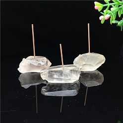 Cristal de cuarzo Porta incienso de cristal de cuarzo natural crudo, adorno de aromaterapia moderno para la decoración de la oficina de la sala de estar del hogar, 40~60 mm