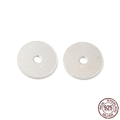 Argent 925 pendentifs en argent sterling, charme rond plat vierge, argenterie, 8x0.4mm, Trou: 1.4mm