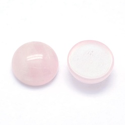 Cuarzo Rosa Natural aumentó de cabujones de cuarzo, semicírculo, 12x5~6 mm