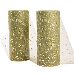 Kaki Foncé Rubans de maille déco à paillettes scintillantes benecreat, tissu de tulle, Tissu à carreaux en tulle pour la fabrication de jupe, kaki foncé, 6 pouce (15 cm), à propos de 25yards / roll (22.86m / roll)