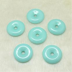 Pale Turquoise Resin Pendants, Donut/Pi Disc, Pale Turquoise, 25x6mm, Hole: 5mm