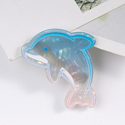 Dolphin Pinzas para el pelo de cocodrilo de pvc de animales marinos para niña, accesorios para el cabello de bricolaje, delfín, 57x30 mm