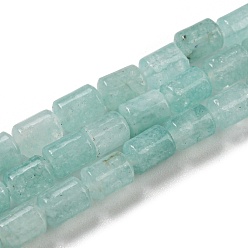 Turquoise Pâle Chapelets de perles en jade naturel, colonne, teints et chauffée, turquoise pale, 5.6~6.3x4.2~4.6mm, Trou: 0.9mm, Environ 65 pcs/chapelet, 14.96~15.12 (38~38.4 cm)