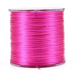 Rosa Oscura Cuerda de cristal elástica plana, hilo de cuentas elástico, para hacer la pulsera elástica, de color rosa oscuro, 0.5 mm, aproximadamente 328.08 yardas (300 m) / rollo