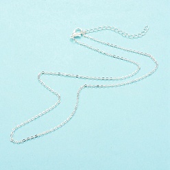 Argent Fabrication de collier de chaîne de câble de fer, avec rallonge de chaîne et fermoir mousqueton, argenterie, 16-1/2 pouce (42 cm), 0.15 cm