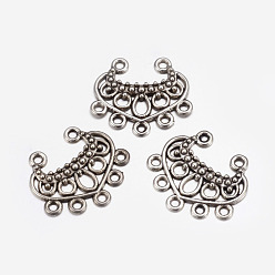 Antique Silver Alloy Links, Chandelier Components, Lead Free, Nickel Free and Cadmium Free, Triangle, Antique Silver, 22x19x2.5mm, Hole: 1.5mm
