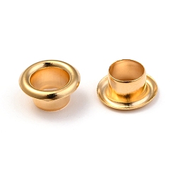 Golden European Style 201 Stainless Steel Eyelet Core, Grommet for Large Hole Beads, Flat Round, Golden, 8x4mm, Hole: 4.5mm