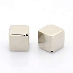 Platine Ccb perles en plastique, cube, platine, 13x13x13mm, Trou: 1mm
