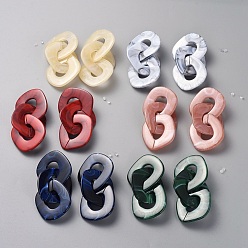Mixed Color Acrylic Dangle Stud Earrings, with 304 Stainless Steel Findings and Ear Nuts, Mixed Color, 97mm, Pin: 0.6mm