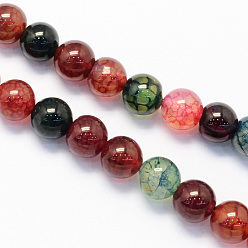 Natural Agate Round Natural Agate Beads Strands, Dyed, 6mm, Hole: 1.5mm, about 63pcs/strand, 15.7 inch
