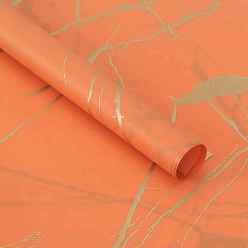 Coral 20 Sheets Marble Pattern Gift Wrapping Paper, Square, Folded Flower Bouquet Wrapping Paper Decoration, Coral, 550x560mm