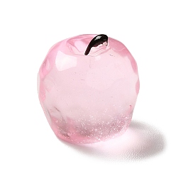 Pink Прозрачные смолы кабошоны, 3 d яблоко, розовые, 16 мм