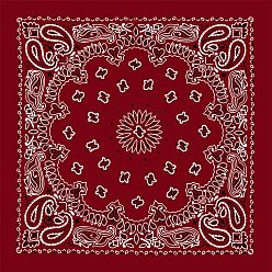 Rojo Oscuro Diademas de poliéster con motivo de mandala, pañuelo bufanda, polaina de cuello, sombreros sin costuras de resistencia uv, para correr al aire libre, de color rojo oscuro, 530x530 mm