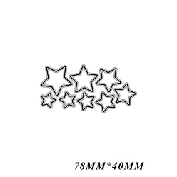 Étoile  La coupe en acier au carbone coupe les stencils, pour bricolage scrapbooking / album photo, carte de papier de bricolage décoratif, mat couleur platine, motif en étoile, 78x40x0.8mm