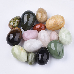 Смешанные камни Натуральный и синтетический смешанный драгоценный камень яичный камень, карманный пальмовый камень для облегчения беспокойства, медитации, пасхального декора, 30~52x20~36 мм