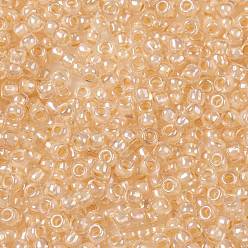 (794) Inside Color AB Crystal/Apricot Lined TOHO Round Seed Beads, Japanese Seed Beads, (794) Inside Color AB Crystal/Apricot Lined, 8/0, 3mm, Hole: 1mm, about 1110pcs/50g