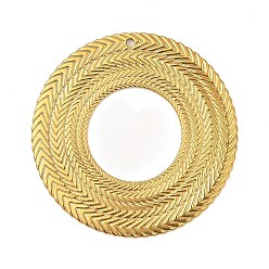Золотой 304 подвески из нержавеющей стали, лазерная резка, круглое кольцо-шарм, золотые, 37x1 мм, отверстие : 1.5 мм