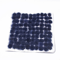 Bleu Marine Décoration de boule de fourrure de vison faux, boule de pom pom, pour bricolage, bleu marine, 2.5~3 cm, à propos de 100 pcs / planche