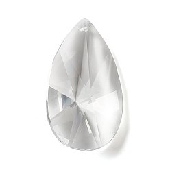 Claro Vidrio transparente colgantes grandes, para colgantes de cristal de araña, facetados, lágrima, Claro, 62x35.5x21 mm, agujero: 1.8 mm