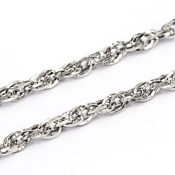 Stainless Steel Color 304 Stainless Steel Singapore Chains, Water Wave Chains, Unwelded, Stainless Steel Color, 0.3mm