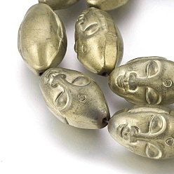 Plaqué Bronze Antique Galvaniques perles d'hématite synthétique non magnétique brins, tête de bouddha, antique bronze plaqué, 25.5x15x14mm, Trou: 1.8mm, Environ 15 pcs/chapelet, 15.15 pouce (38.5 cm)