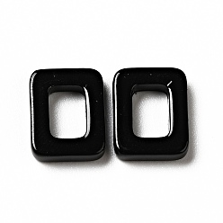 Черный Окрашены распылением 201 соединительные кольца из нержавеющей стали, прямоугольные, чёрные, 9.5x7.5x2 мм, внутренний диаметр: 4x5.5 мм