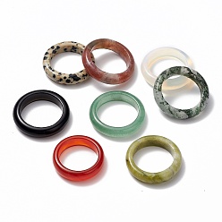 Mixed Stone Natural & Synthetic Gemstone Rings, Wide Band Rings, US Size 6 1/4~US Size 11 3/4(16.7~21.1mm)