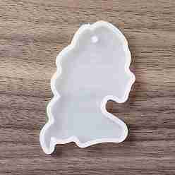 Virgo DIY Constellation Shaped Pendant Food-grade Silicone Molds, Resin Casting Molds, For UV Resin, Epoxy Resin Craft Making, Virgo, 68x47x7mm, Hole: 2.5mm