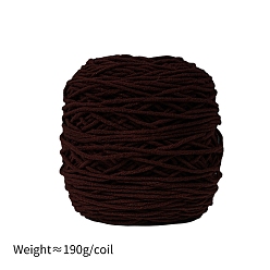 Marrón Hilo de algodón con leche de 190g y 8capas para alfombras con mechones, hilo amigurumi, hilo de ganchillo, para suéter sombrero calcetines mantas de bebé, marrón, 5 mm