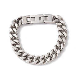 Stainless Steel Color 304 Stainless Steel Chunky Curb Chains Bracelet for Men Women, Stainless Steel Color, 9 inch(22.8cm)