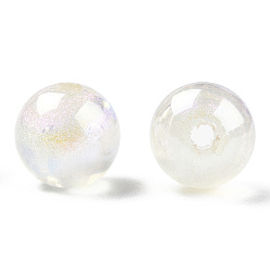 Ivoire Perles de nacre en plastique ABS, de couleur plaquée ab , ronde, blanc crème, 8mm, Trou: 1.8mm