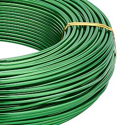 Green Round Aluminum Wire, for Jewelry Making, Green, 9 Gauge, 3mm, about 82.02 Feet(25m)/500g