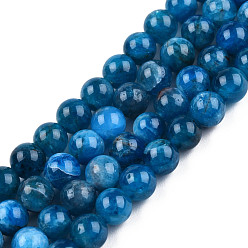 Apatite Natural Apatite Beads Strands, Round, 6x6mm, Hole: 1mm, about 62pcs/strand, 15.5 inch