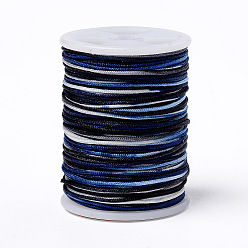 Разноцветный Сегментная окрашенная полиэфирная нить, плетеный шнур, красочный, 0.8 мм, около 10.93 ярдов (10 м) / рулон