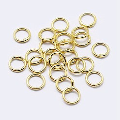 Oro 925 anillos redondos de plata esterlina, anillos de salto soldados, Anillos de salto cerrado, dorado, 18 calibre, 5x1 mm, diámetro interior: 3 mm, Sobre 90 unidades / 10 g