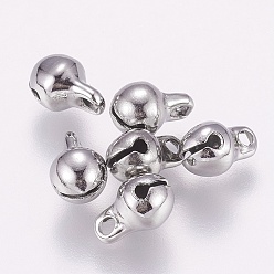 Stainless Steel Color 304 Stainless Steel Charms, Bell Shape, Stainless Steel Color, 8x5x5mm, Hole: 1.5mm