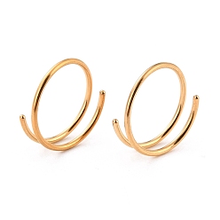Золотой Двойное кольцо в носу для одиночного пирсинга, спираль 316 носовое кольцо из хирургической нержавеющей стали для женщин, украшения для пирсинга тела, золотые, 1~3x12 мм, внутренний диаметр: 10 мм