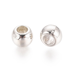 Platine Ccb perles en plastique, rondelle, couleur de nickel, longueur d'environ 6 mm ,  largeur de 4.5 mm, Trou: 2.5mm