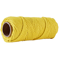 Золотистый 50М круглый хлопковый шнур, для упаковки подарков, diy craft, золотые, 4 мм, около 54.68 ярдов (50 м) / рулон