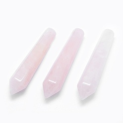 Rose Quartz Natural Rose Quartz Pointed Beads, Healing Stones, Reiki Energy Balancing Meditation Therapy Wand, Bullet, Undrilled/No Hole Beads, 50.5x10x10mm